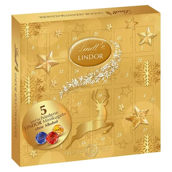 Lindt Lindor šokolādes bumbiņu adventes kalendārs