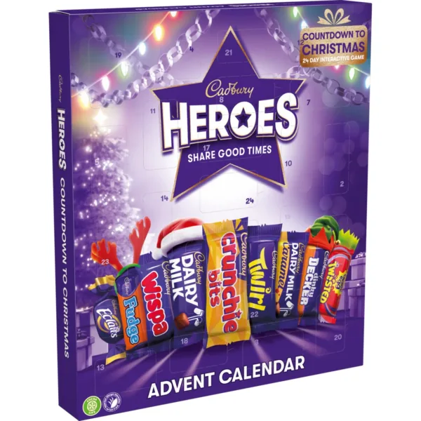 Cadbury Heroes šokoladinių saldainių advento kalendorius